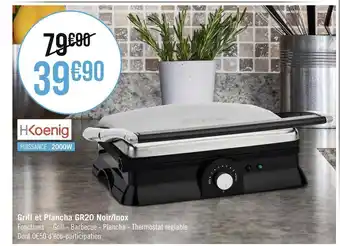 Géant Casino Grill et plancha gr20 noir/inox offre