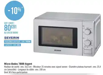 Géant Casino Severin micro-ondes 7899 argent offre