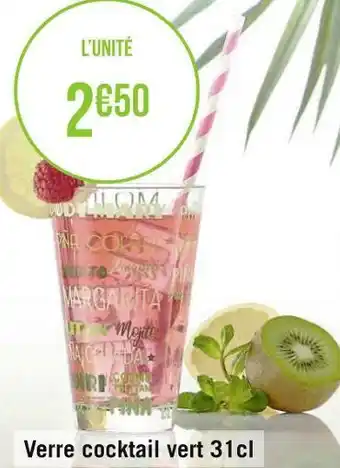 Géant Casino Verre cocktail vert 31cl offre