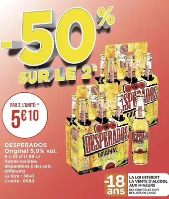 Géant Casino Desperados desperados original 5,9% vol. offre