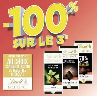 Géant Casino Lindt bon plan sur une sélection de tablettes chocolat lindt offre
