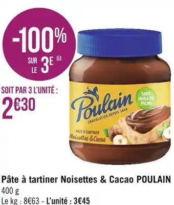 Géant Casino Poulain pâte à tartiner noisettes & cacao offre