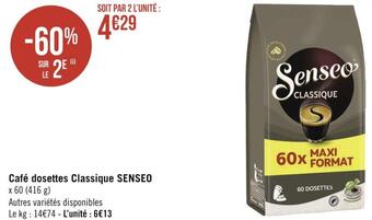 Géant Casino Senseo café dosettes classique offre