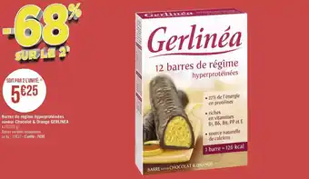 Géant Casino Gerlinea barres de régime hyperprotéinées saveur chocolat & orange offre