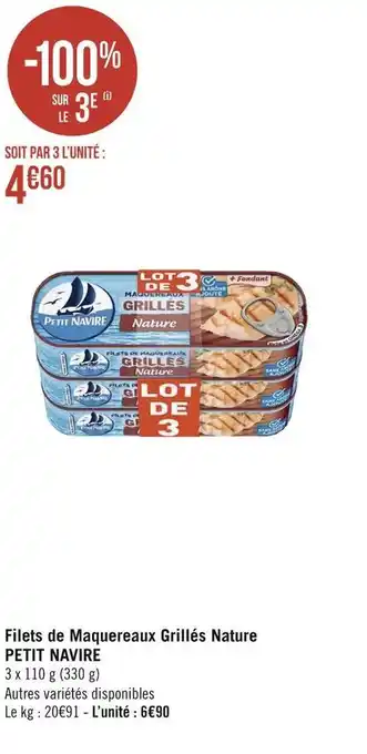 Géant Casino Petit navire filets de maquereaux grillés nature offre