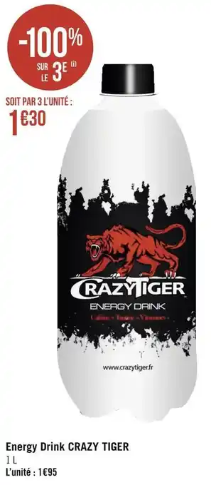 Géant Casino Crazy tiger energy drink offre