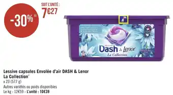 Géant Casino Dash & lenor lessive capsules envolée d’air la collection* offre