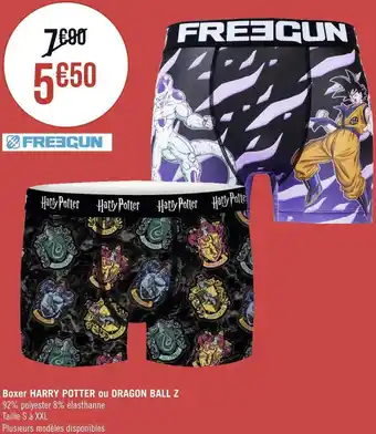 Géant Casino Freegun boxer harry potter ou dragon ball z offre