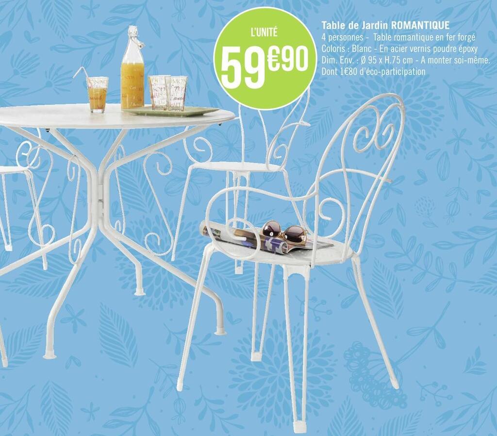 Promo Table de jardin romantique chez Géant Casino