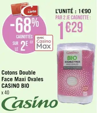 Casino bio cotons double face maxi ovales