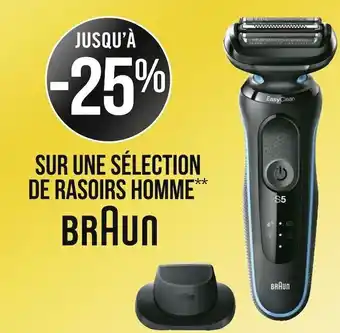Géant Casino Braun bon plan sur une sélection de rasoirs homme de la marque braun offre
