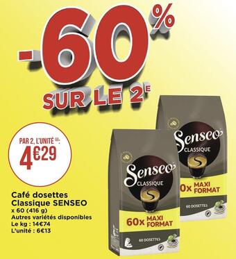 Géant Casino Senseo café dosettes classique offre