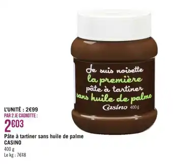 Géant Casino Casino pâte à tartiner sans huile de palme offre