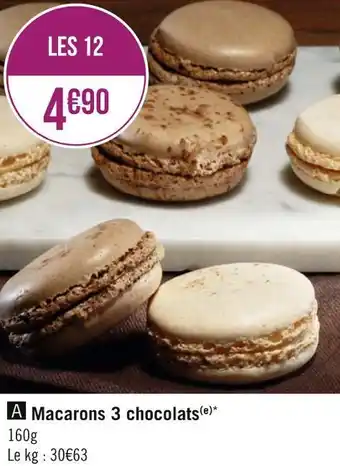 Géant Casino Macarons 3 chocolats offre