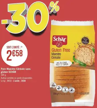 Géant Casino Schär pain maestro céréale sans gluten offre