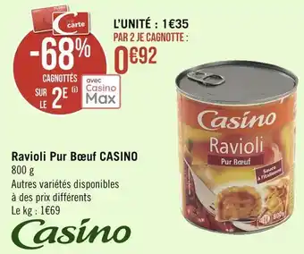 Géant Casino Casino ravioli pur bœuf offre