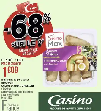 Géant Casino Casino mini nems au porc sauce nuoc-mâm offre