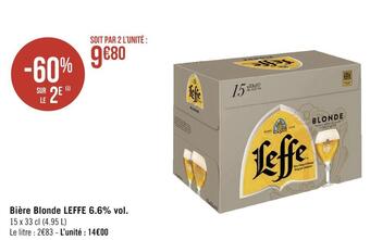 Géant Casino Leffe bière blonde 6.6% vol. offre