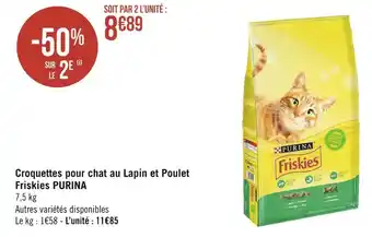 Géant Casino Purina croquettes pour chat au lapin et poulet friskies offre