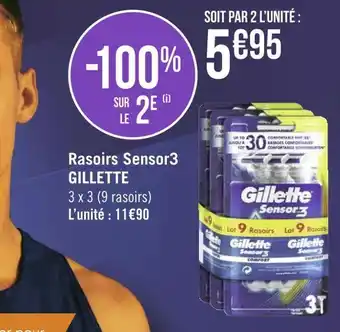 Géant Casino Gillette rasoirs sensor3 offre