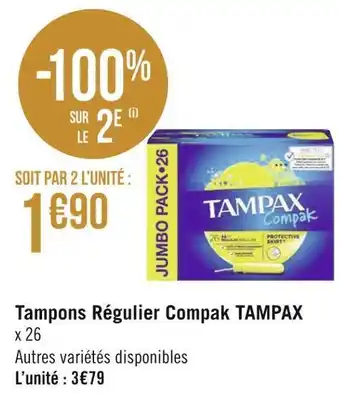 Géant Casino Tampax tampons régulier compak offre