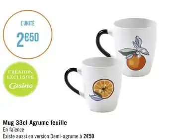 Mug 33cl agrume feuille