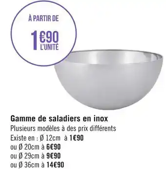 Géant Casino Gamme de saladiers en inox offre