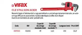 DomPro Virax Cle Stillson Acier offre