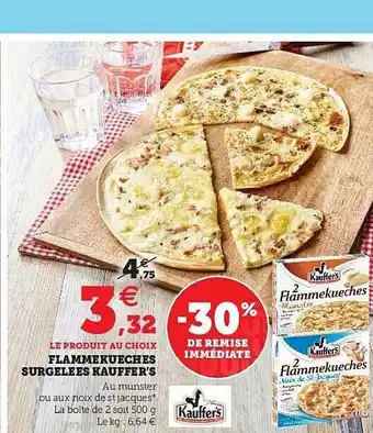 Hyper U Flammekueches Surgelées Kauffer's 30% De Remise Immédiate offre