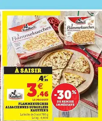 Hyper U Flammekueches Alsaciennes Surgelées Kauffer's 30% De Remise Immédiate offre