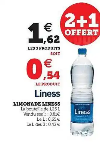 Hyper U Limonade Liness 2+1 Offert offre