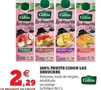 100% Fruits Cidou Les Desucrés