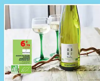 Hyper U Alsace Aoc Blanc Riesling Fourmidable Bestheim 2017 offre