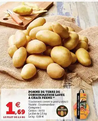 Hyper U Pomme De Terre De Consommation Lavée à Chair Ferme offre