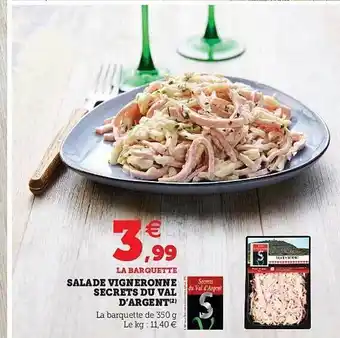 Hyper U Salade Vigneronne Secrets Du Val D'argent offre