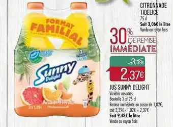 Match Citronnade Tidélice, Jus Sunny Delight offre