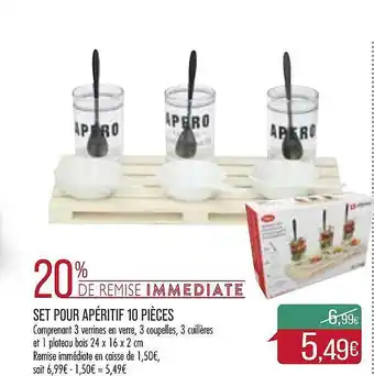 Match Set Pour Apéritif 10 Pièces offre