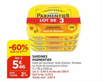 Bi1 Sardines parmentier offre