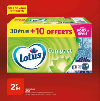 Bi1 Mouchoirs lotus offre