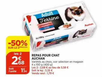 Bi1 Repas pour chat auchan offre