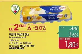 Match Oeufs Frais Cora offre