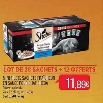 Match Mini Filets Sachets Fraîcheur En Sauce Pour Chat Sheba offre