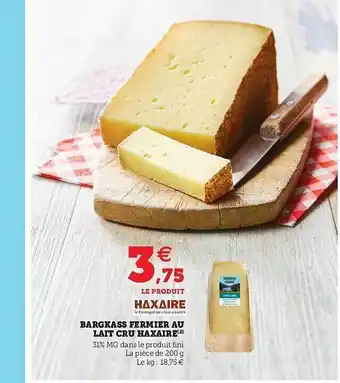 Bargkass Fermier Aux Lait Cru Haxaire