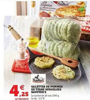 Super U Galettes De Pommes De Terre Surgelées Kauffer's offre