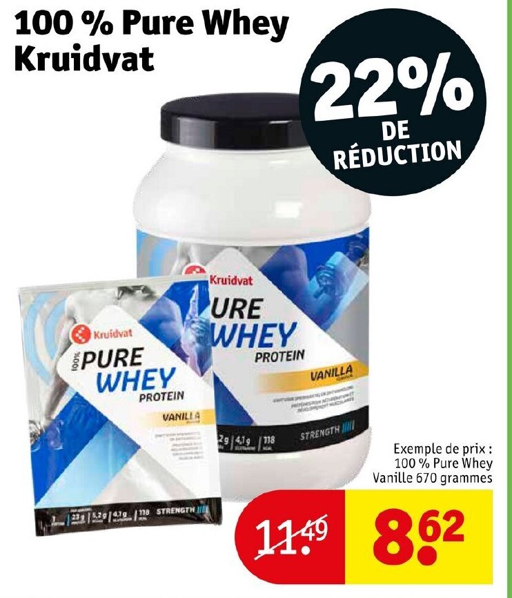 Promo 100 Pure Whey Kruidvat chez Kruidvat