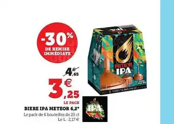 Super U Bière Ipa Meteor 6.2° -30% De Remise Immédiate offre
