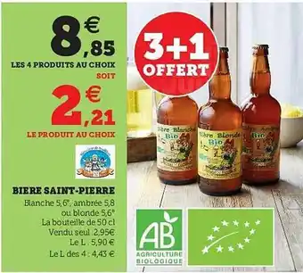 Super U Bière Saint-pierre 3+1 Offert offre