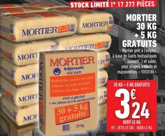 Brico Cash Mortier 30kg +5kg Gratuits offre