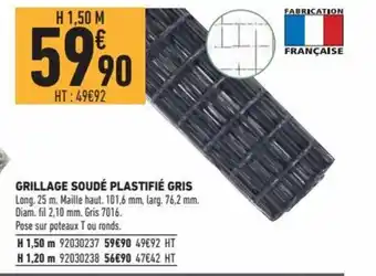 Brico Cash Grillage Soudé Plastifié Gris offre