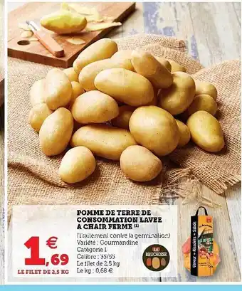 Super U Pomme De Terre De Consommation Lavée à Chair Ferme offre